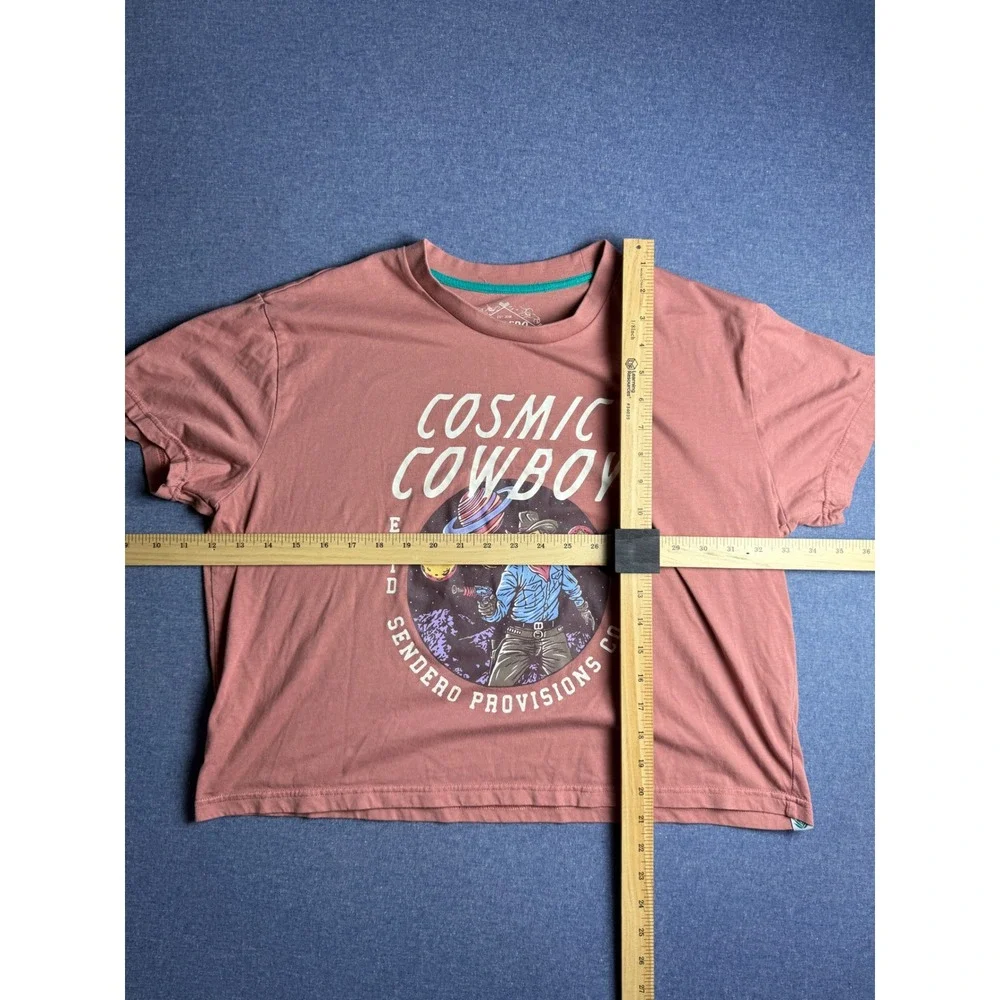 Sendero Provisions Co Cosmic Cowboy Graphic Tee XXL Dusty Rose Space Western - Picture 4 of 6